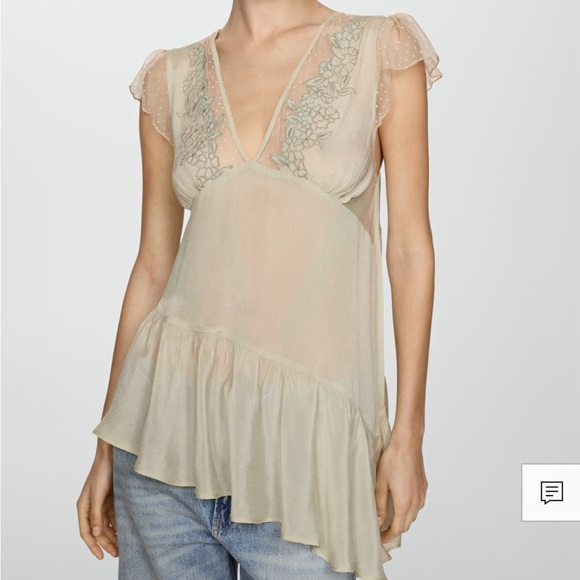 NWT MANGO asymmetrical blouse - Picture 1 of 7